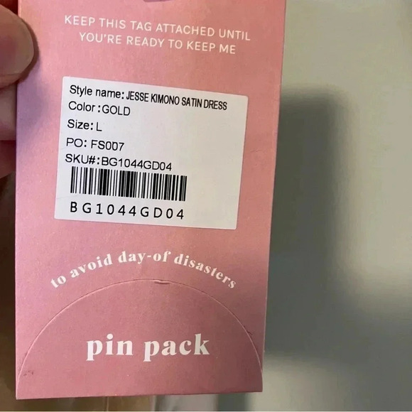 NWT Birdy Grey  Jesse Kimono Satin Dress in Gold - Picture 4 of 8